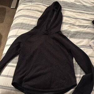 Soft fleece hoodie size small, white speckled on black pattern